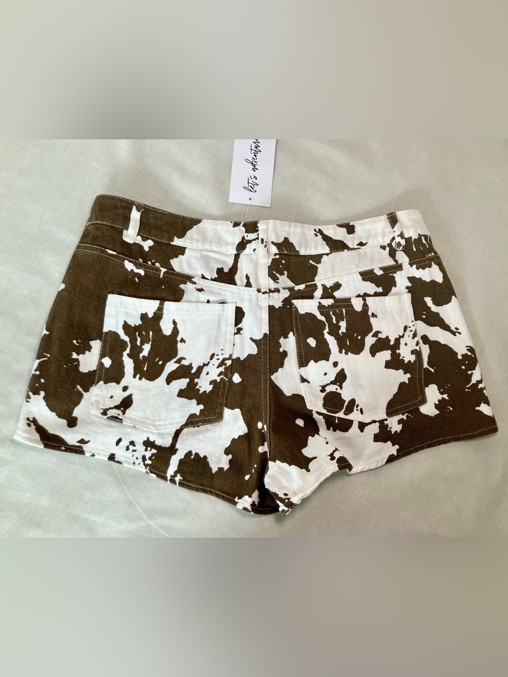 12th Tribe Dixie Cow Print Low Rise Hot Shorts Size M - Picture 5 of 10